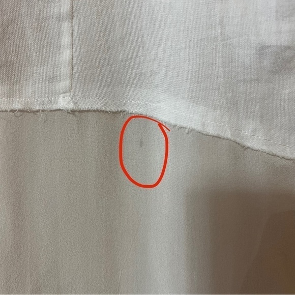 Helmut Lang | Element Sheer Hem Silk Button Front Shirt Combo Top White Size M - Picture 7 of 16